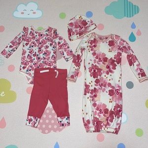 Bundle of Burt’s Bees Baby Newborn outfit and gown